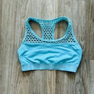 PINK Victoria's Secret Blue Mesh Sports Bra